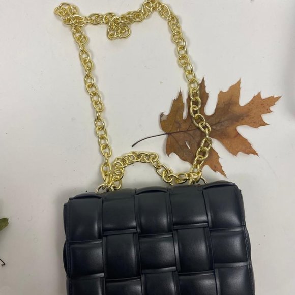 Waist Bags Weave Chain Crossbody BLACK - Picture 2 of 8